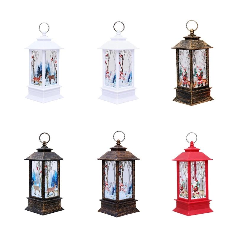 Christmas Party Lantern, Compact ABS Lighted Holiday Ornament for Mantel Tabletop Bookshelf and Shop Window Styling