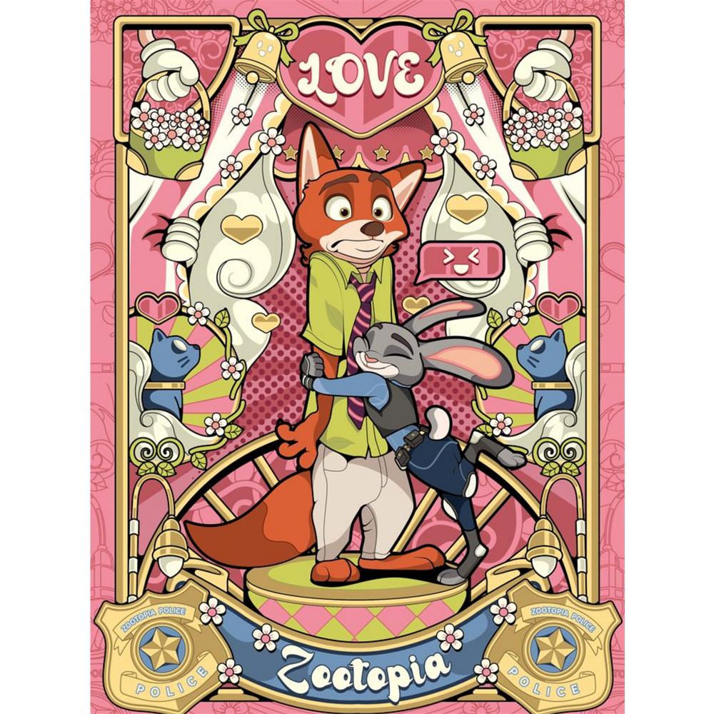 

Disney 5d DIY Diamond Painting Zootopia Illustration Art Embroidery Mosaic Cross Stitch Home Decor Gift Crafts Round 20x30cm