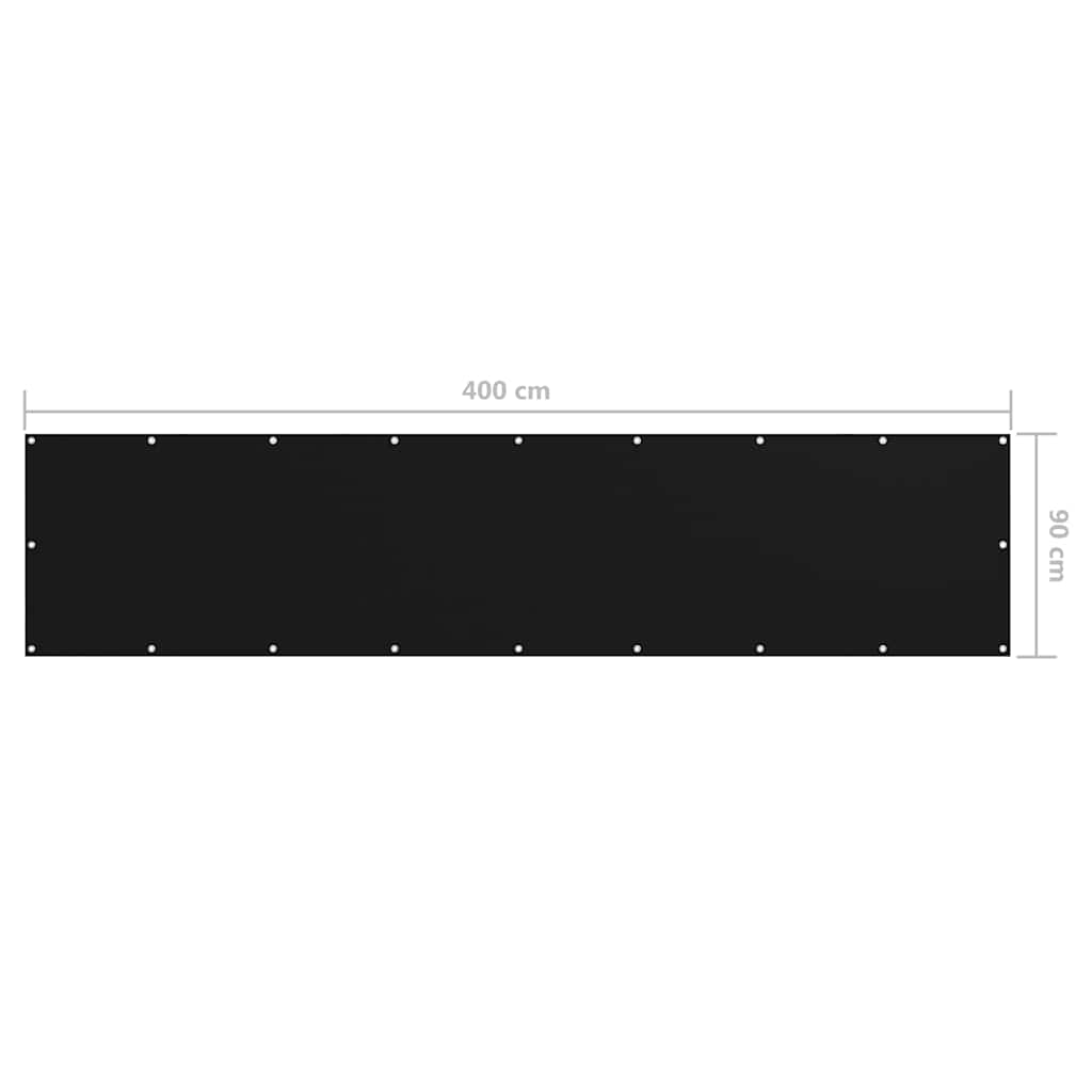 Balkon Sichtschutz Schwarz 90 x 400 cm Oxford-Gewebe