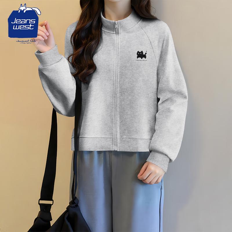 Jeanswest Club Women's Casual Cartoon Graphic Zip-Up Hoodie