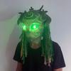 Halloween Waldgeist Elfenmaske LED Horror Kopfschmuck Realistisch Grün Elfe Alt
