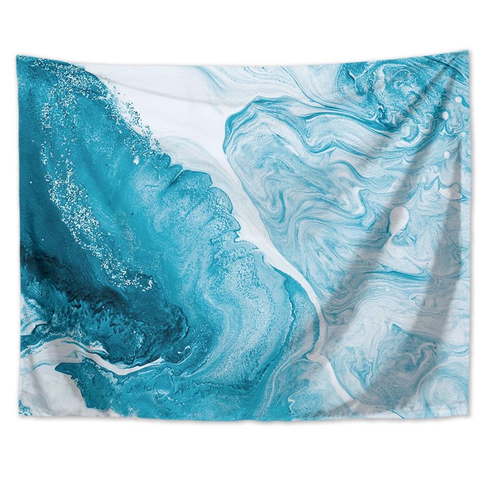 Tapestry Quicksand Wall Covering Marble Background Cloth Flow Pattern Decorative  Blue  Living Room  Decoration