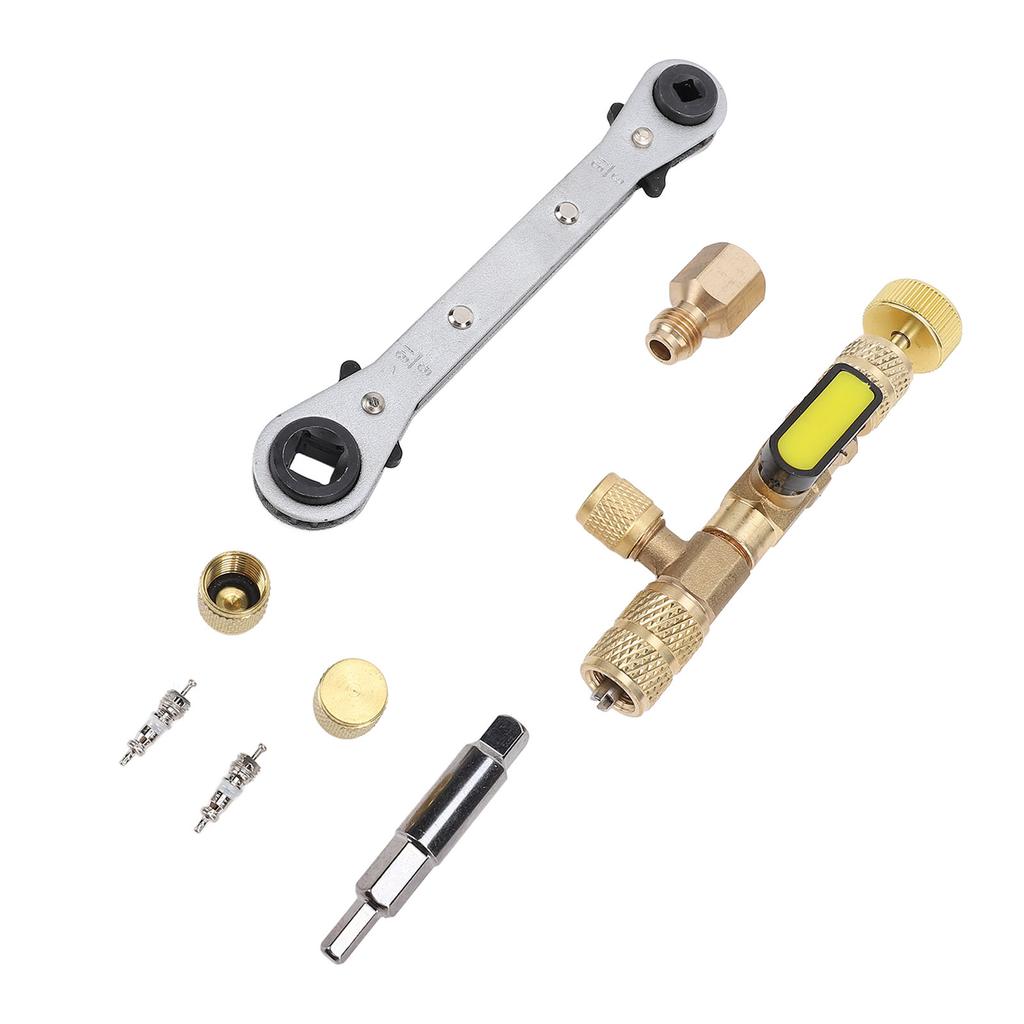 Valve Core Remover Tool with Dual Size SAE 1 4in and 5 16in Port Valve Core Remover Installer Tool for R22 R12 R407