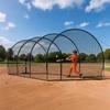 Baseball Batting Cage, 10058 x 3660 x 3000mm Freestanding Portable Batting Cage, Hitting Cages with 4-Ply Knotless Polyester & Pitching Machine