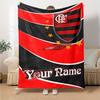 Name Custom CR Flamengo Print Flannel Blanket High Quality Warm Comfortable Cover for All Seasons Perfect for Gifts Home Decor