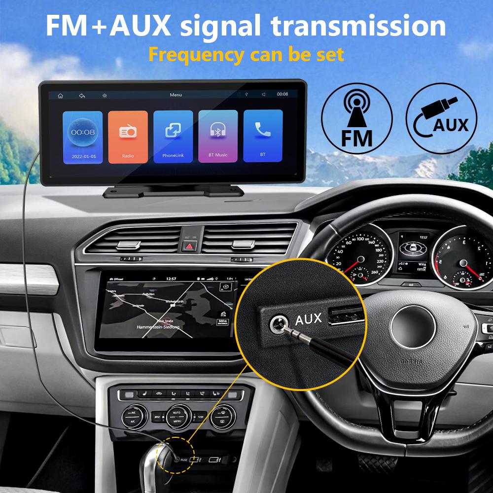 Portable 9.3" IPS Screen Multimedia Player Compatible with  Wireless CarPlay Android Auto Mirror Link