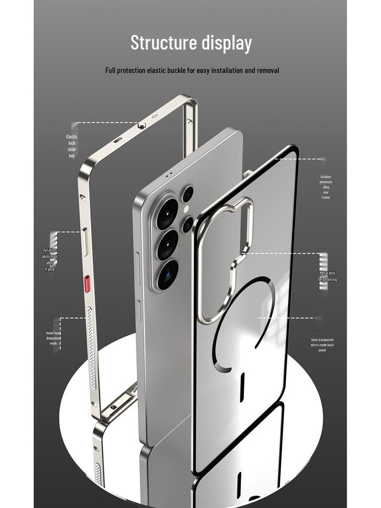 S26Ultra Metal Frame Magnetic Cooling Protective Case