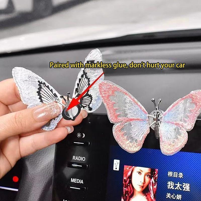 Moving Butterfly Car Dashboard Decor Auto Center Console Air Vent Decorative Ornament Car Interior Car Accessories