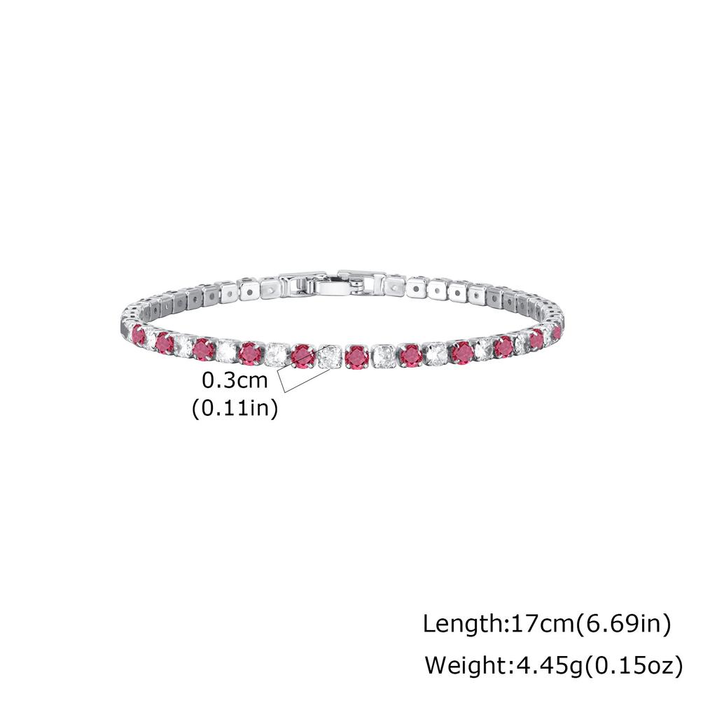 Adjustable Colorful Crystal Tennis Bracelet for Women High Quality 3mm Cubic Zircon Chain Bracelets Luxury Fashion Jewelry Gift