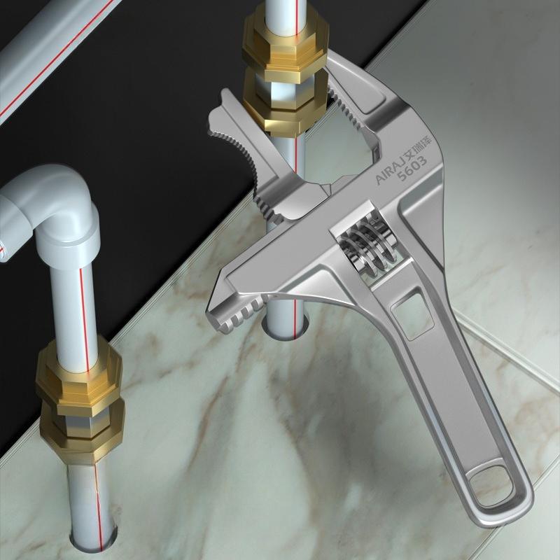 Multi-Functional Bathroom Wrench Tool - Short Handle, LargeOpening, Maintenance Board & Hand Sewer Pipe Pliers