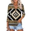 Women's Casual Fashion Floral Print Three-quarter Sleeve Button Cardigan Top