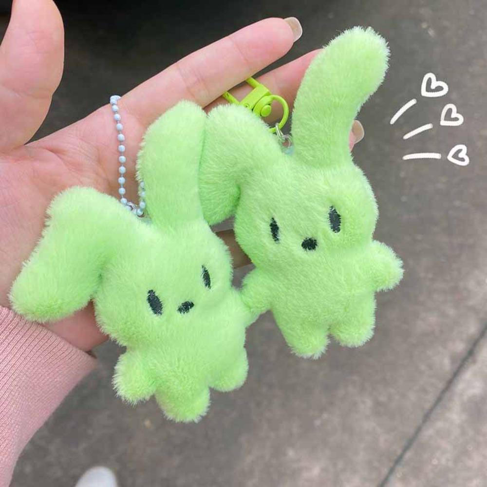 Rabbit Plush Toy Keychain Fluffy Sweetheart Pink Cartoon Keychain Cute Stuffed Toy Couple Keychain Backpack Car Key Pendant