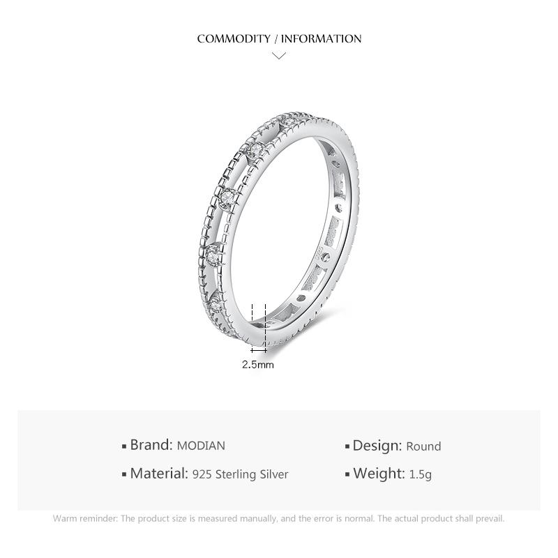 Modian Silver Rings Stackable Vintage Finger Platinum Plated Rings For Women Wedding 925 Sterling Silver Fine Jewelry