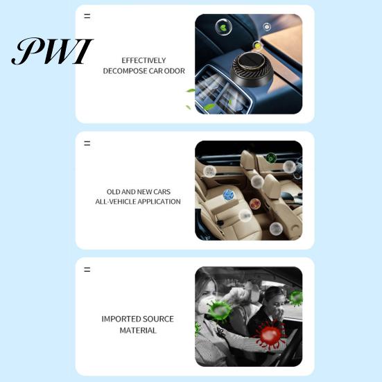 Solar Car Air Freshener Automatic Rotatable Long Lasting Fragrance Space-saving Device Purifying Auto Aromatherapy Diffuser Ornament Interior