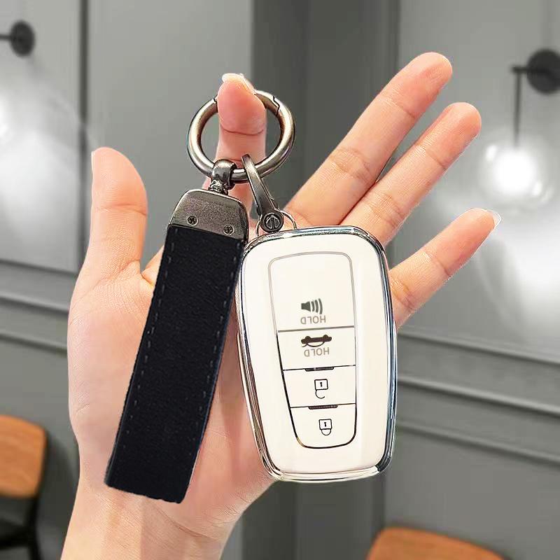 Auto Keyless Protector Shell Fob For Toyota Highlander Prius C-Hr Corolla Hybrid  Rav4 Camry Car Key Case Cover Accessories