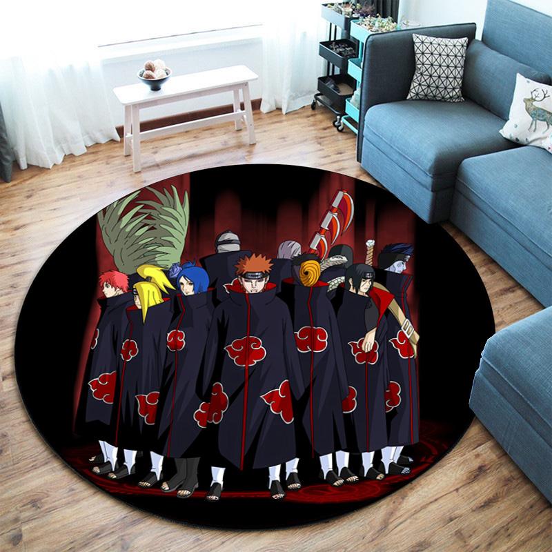 Famous cartoon NARUTO protagonist Uzumaki Naruto round carpet soft home decoration anti-slip door mat outdoor picnic mat carpet M4