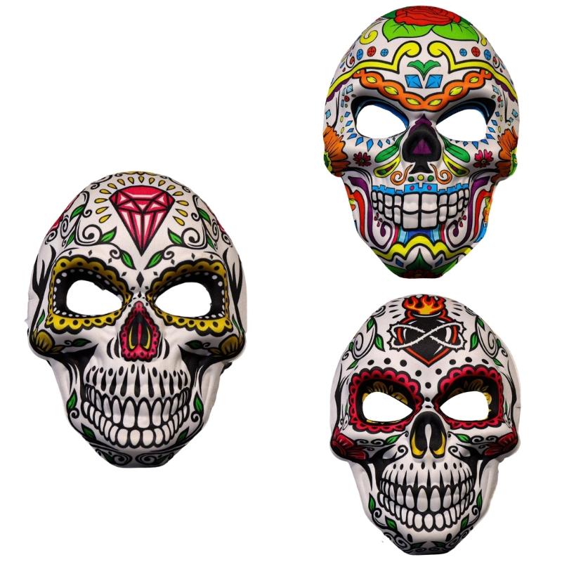 Realistic Skeleton Print EVA Party Mask Lightweight Face Cover Practical Design For Halloween Costume Cosplay Event
