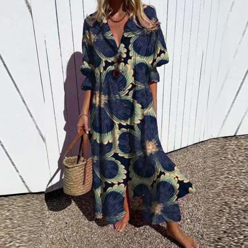 IHUASU Women's Fashion Summer Spring 2/1  Sleeve V-Neck Casual Dresses