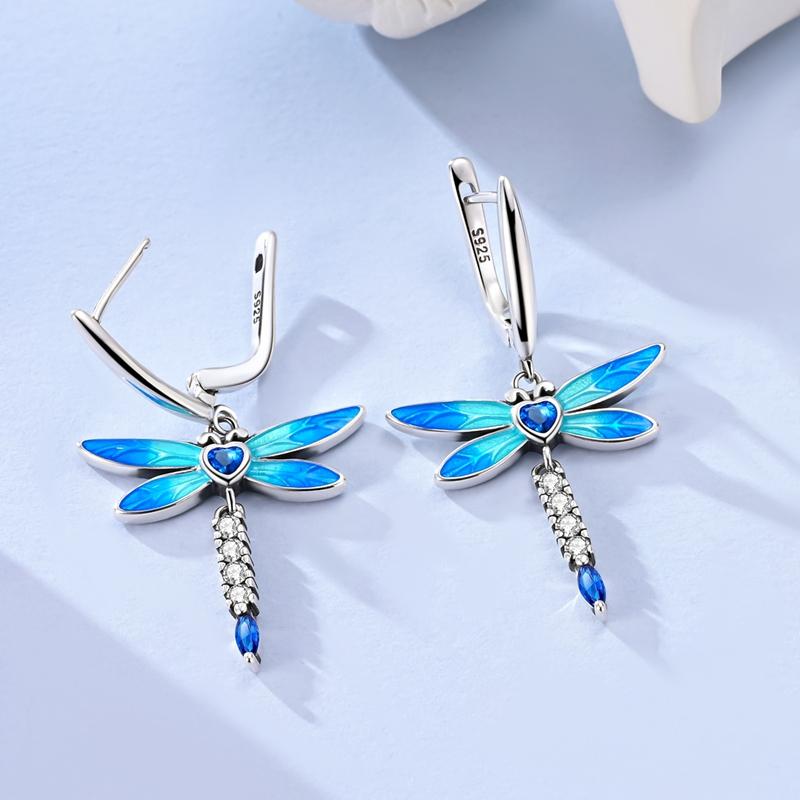 New 925 Silver Earrings Butterfly Sunflower Luminous Firefly Iris Hoop Earring For Women Making Jewelry Gift
