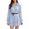 Europe and the United States 2026 summer new short skirt, fashionable temperament thin printing v-neck French dress