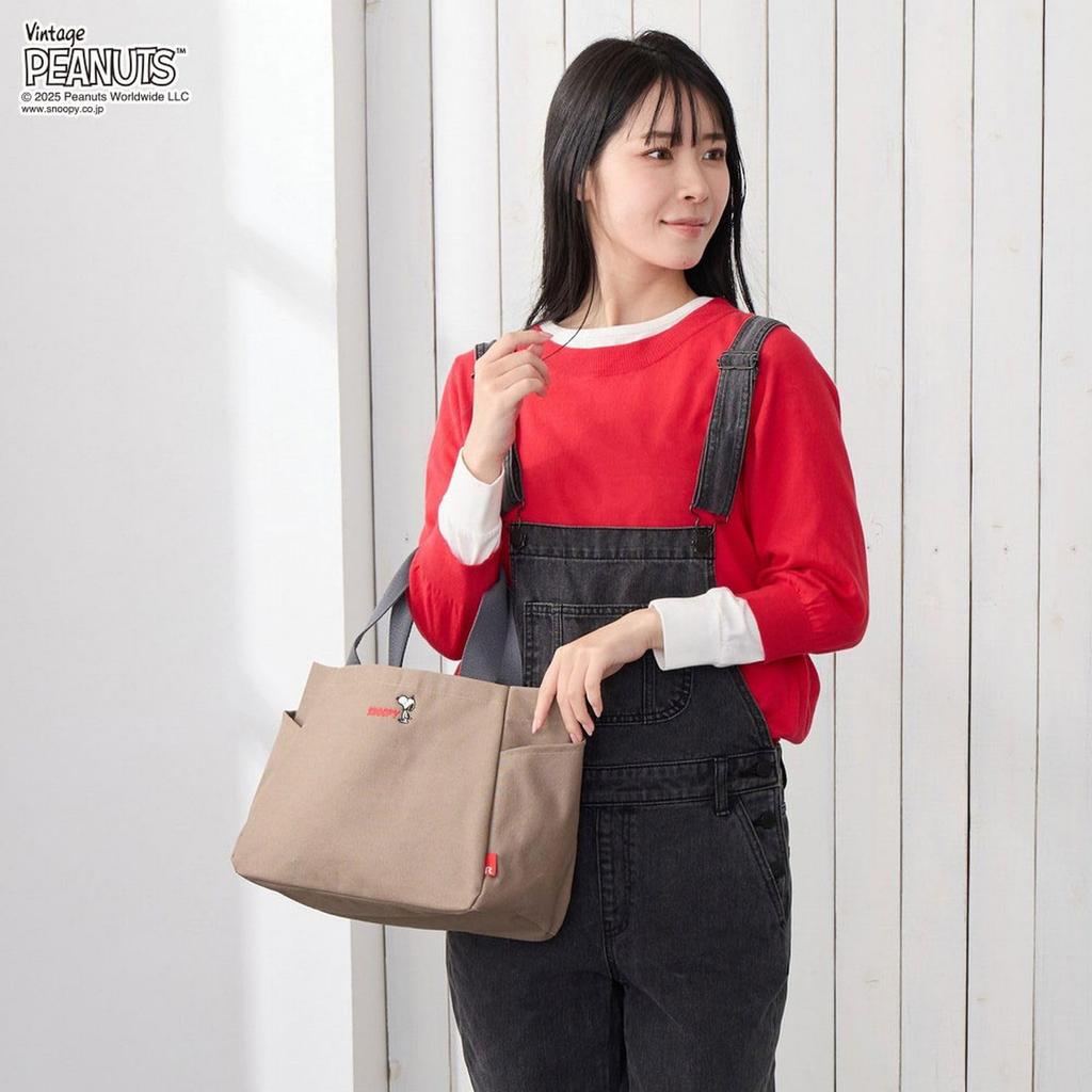 Rootote Snoopy Small Tote Bag with Dividers, IP.Deli.Paruti.Peanuts-RTG 0694 (01 Ivory)