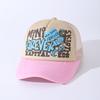 American Forever Printed Letter Baseball Cap Men'S And Women'S Sunshade Color Matching Trendy Brand Street Mesh Truck Hat