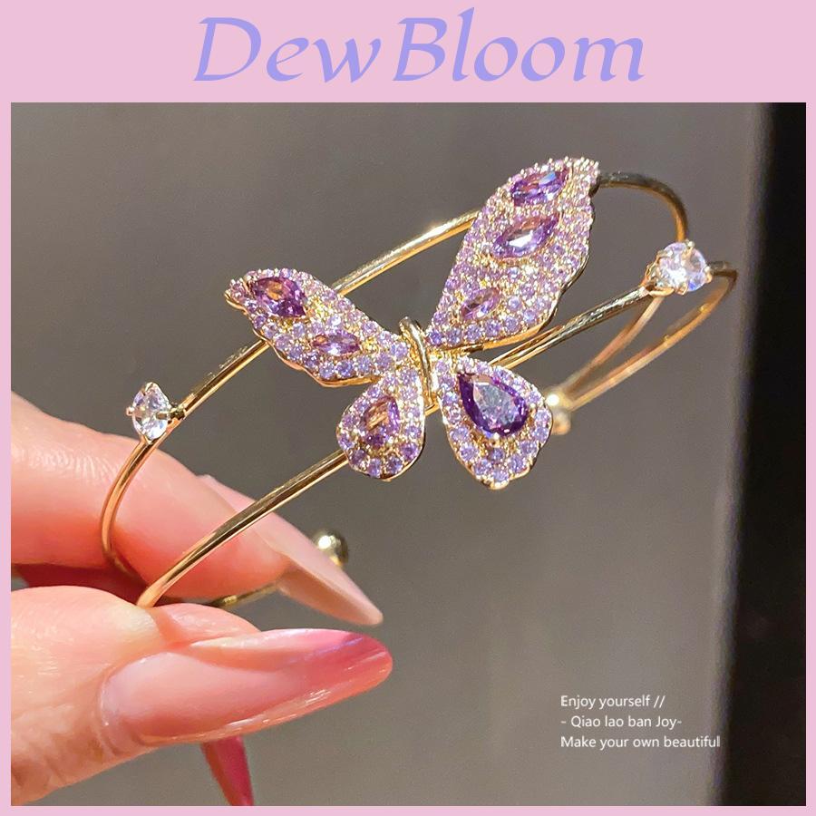 Bracciale Moda a Doppia Catena con Zirconi a Forma di Farfalla e Zirconia Cubica per un Look Elegante e Casual