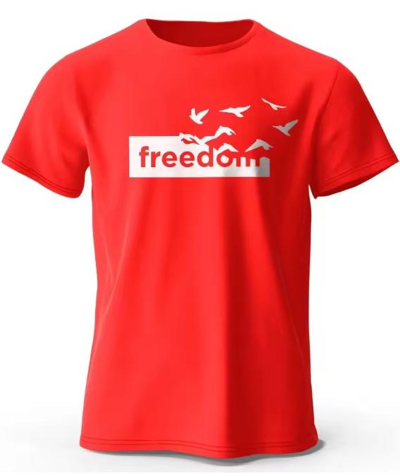 Summer Unisexs The Freedom Letter Printed Polyester Fabric Fun Pattern Tshirt Outdoor Casual Top