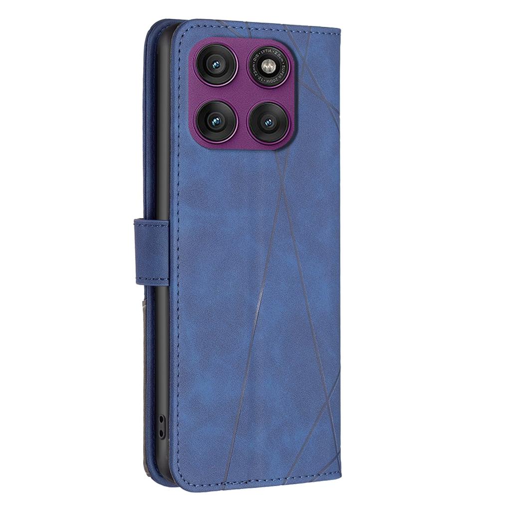BINFEN COLOR For Motorola Edge 60 Pro 5G Phone Case Wallet Stand Geometry Imprinted Leather Cover