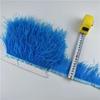 1Meters Fluffy Colored Ostrich Feathers On Ribbon Tape Trim Tassel Fringe 8-10Cm Sewing Flecos White Wedding Dress Clothes Decor