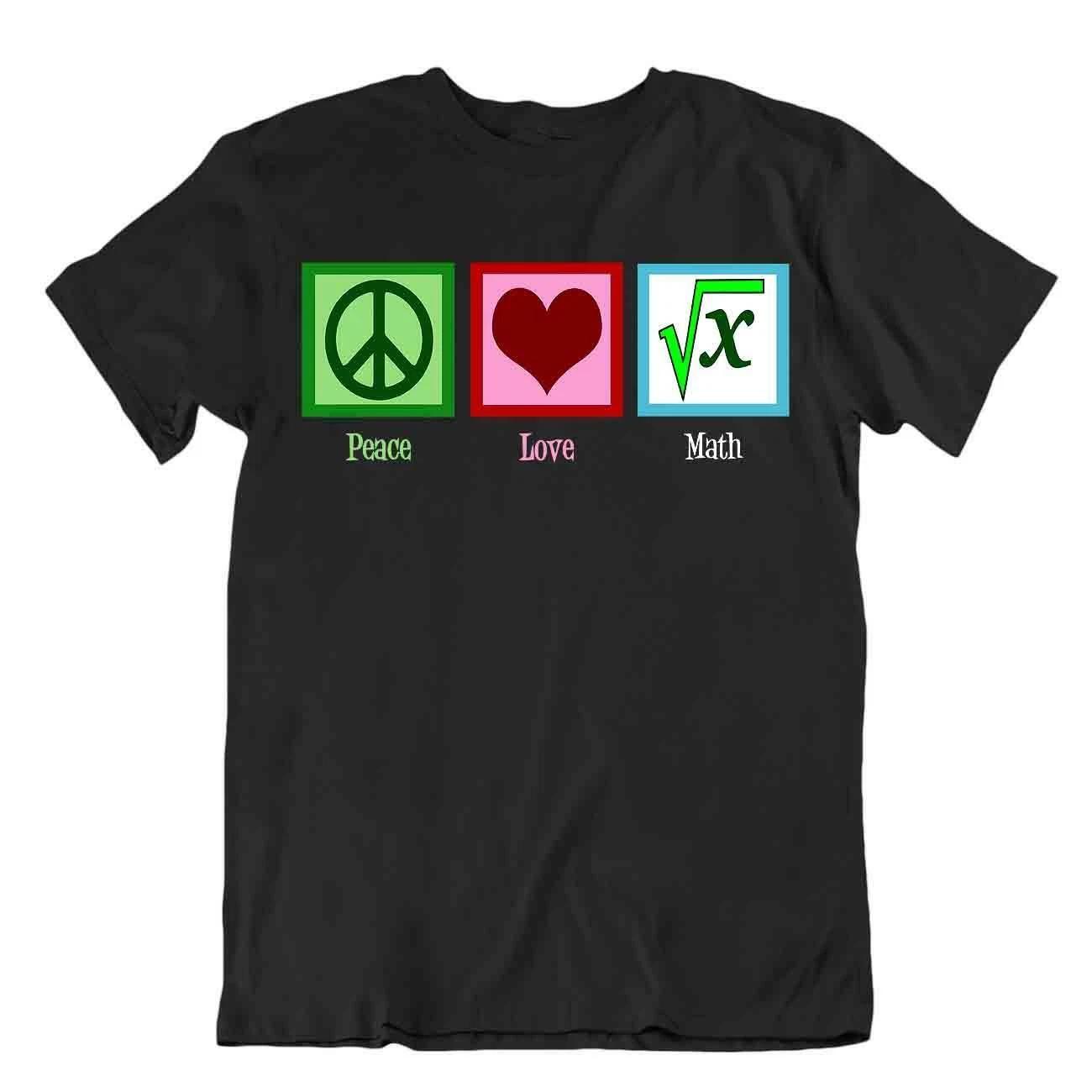 Peace Love Math T-Shirt Unique Unisex Tee Premium Shirt Special Idea Gift S