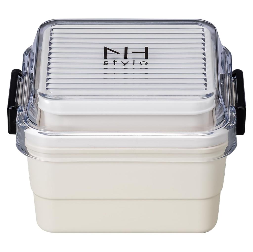 Masakazu NH Style Square Storage Lunch 27297 Box, Ivory, Size Approx. W12.2 D13.6 H8.9
