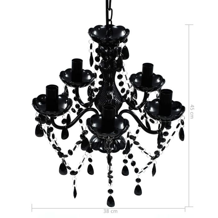 VidaXL Lustre avec 5 Ampoules Cristal Plafonnier Lumière Salon Chambre Maison 240308