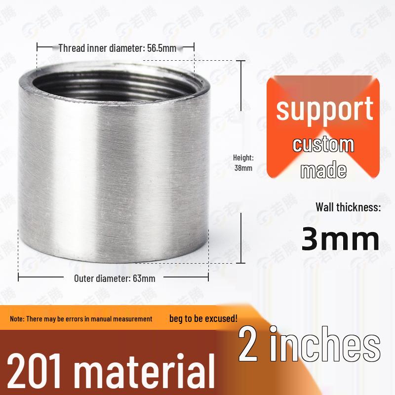 304 Stainless Steel Double Female Thread Pipe Fitting, Internal Thread, 4 to 6 Points, 1 Inch