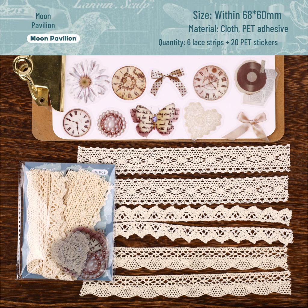 Manjuan Series Retro Mixed Material Pack - 26 Vintage Journal Collage Sheets