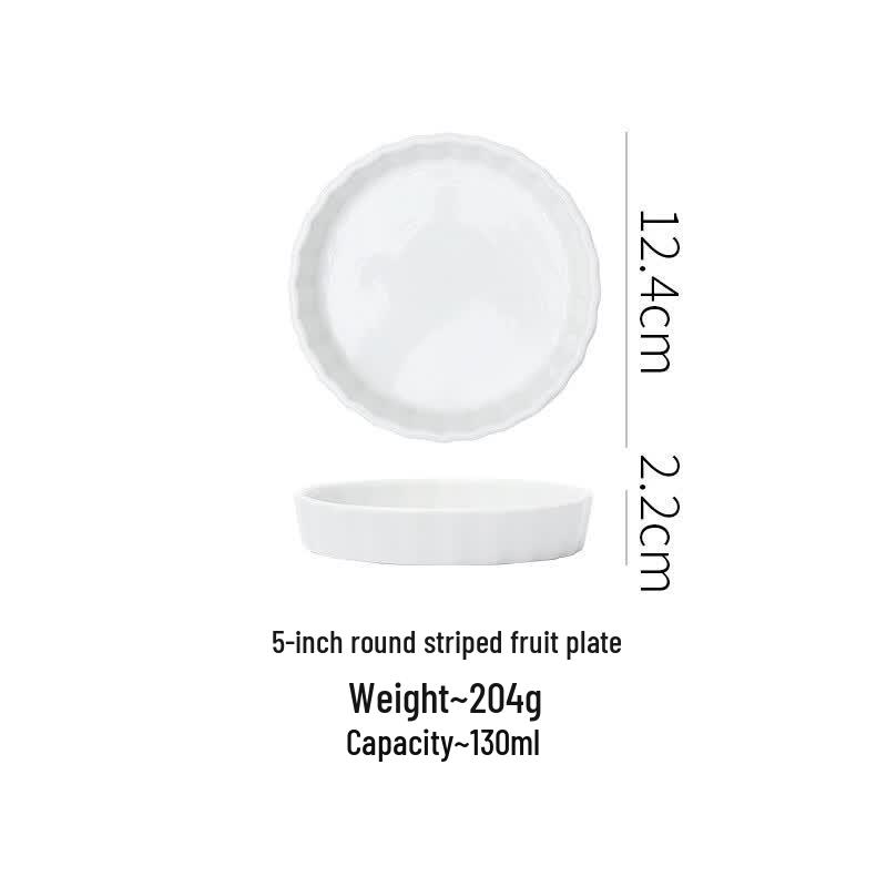 Deouxingguang Ceramic Striped Serving Plate