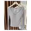 Large V-neck Thin Knitted T-shirt for Women Summer New Style See-through Threaded Style Bottoming Shirt Top