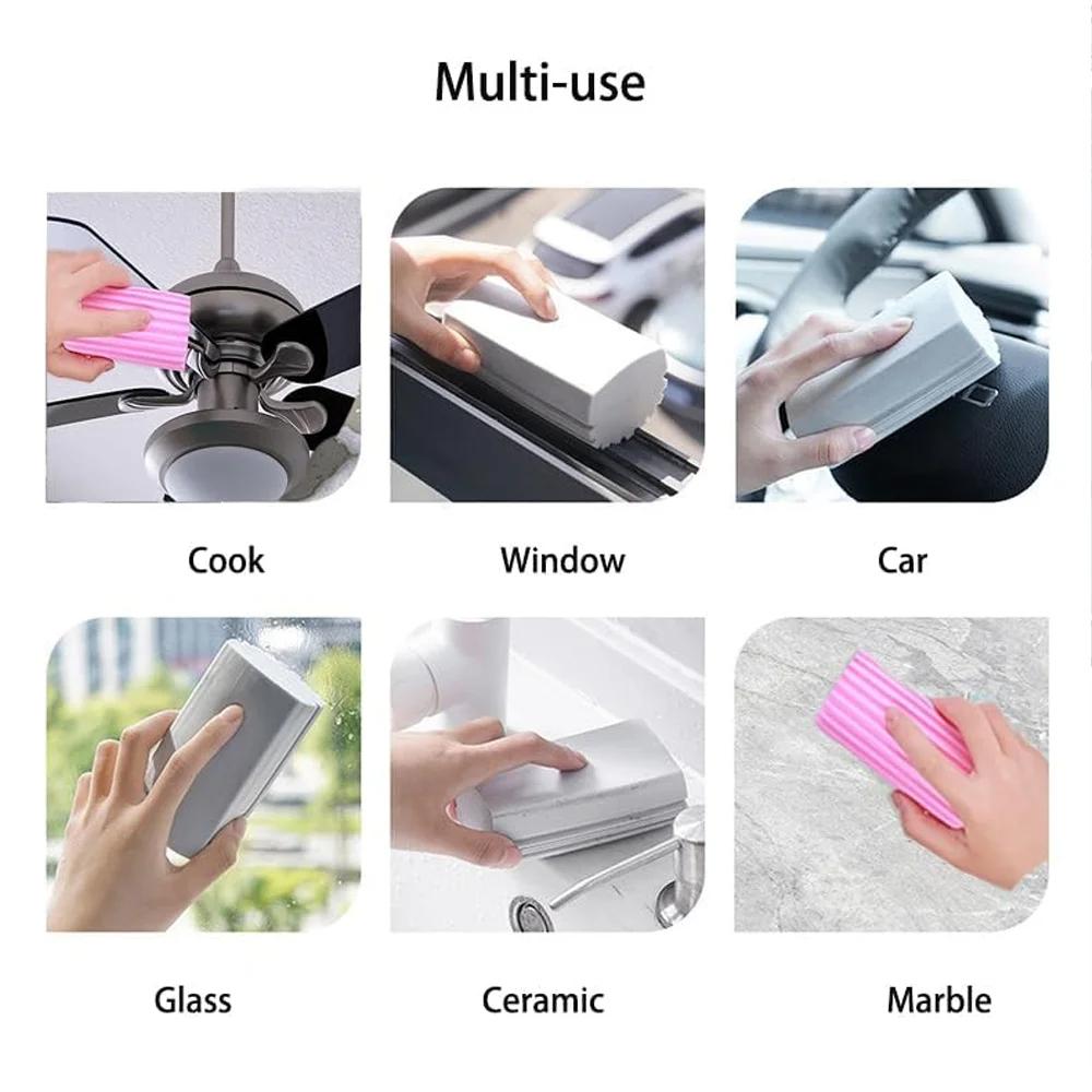 Car Damp Clean Duster Sponges Reusable Eraser Brush Blinds Kitchen Window Sponge Humedo Duster Cleaning Tools Auto Accessories