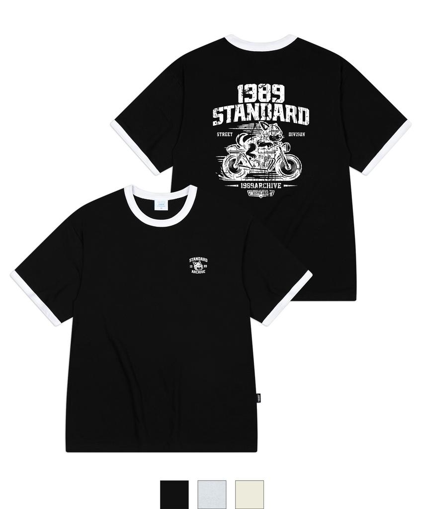 1989STANDARD Riding Dog 1989 Cool Cotton Ringer Short Sleeve (Srsstd-0261)