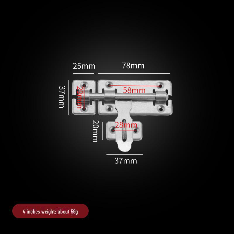 Stainless Steel Anti-Theft Lock Bolt for Bathroom and Bedroom Doors