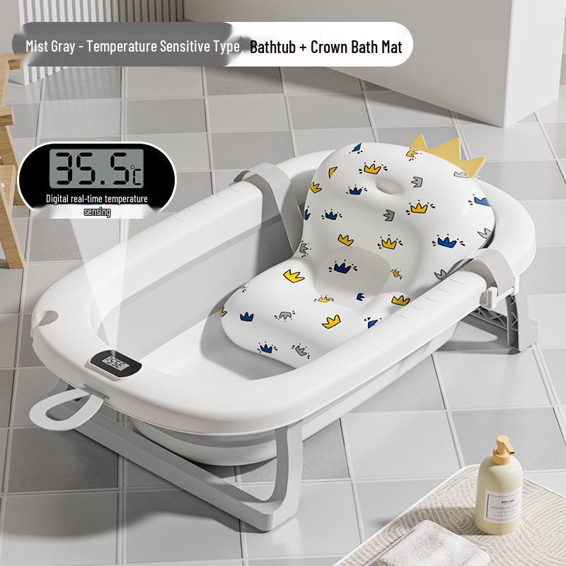 Foldable Baby Bathtub - Large, Sit or Lie for Kids, Newborn Bath Essentials for Home Use