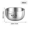 WORTHBUY 380/500ML 316 Stainless Steel Bowl Double-layer Children Rice Bowl Cute Tableware Kindergarten Anti Scalding Soup Bowl