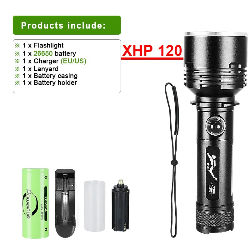 

Профессиональный фонарь для дайвинга XHP120 с желтым светом IPX8 подводный фонарь водонепроницаемый перезаряжаемый фонарь для дайвинга Kit B чёрный