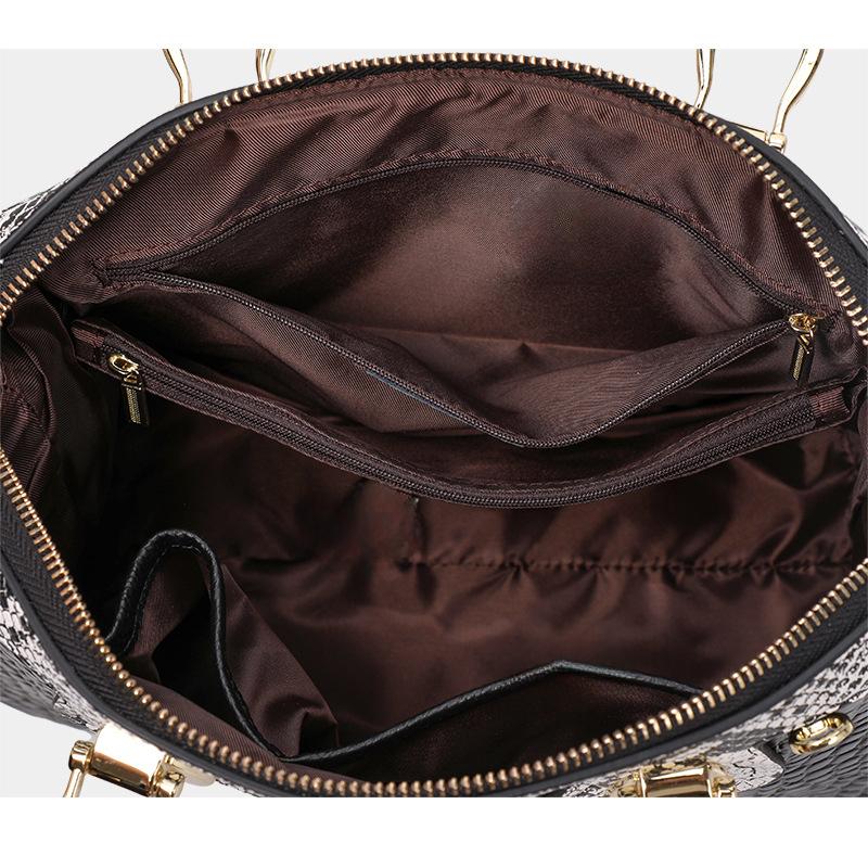 High-end Crocodile Pattern Genuine Leather Fashion Crossbody Bag New Large Capacity Women's Handbag Cowhide Bag