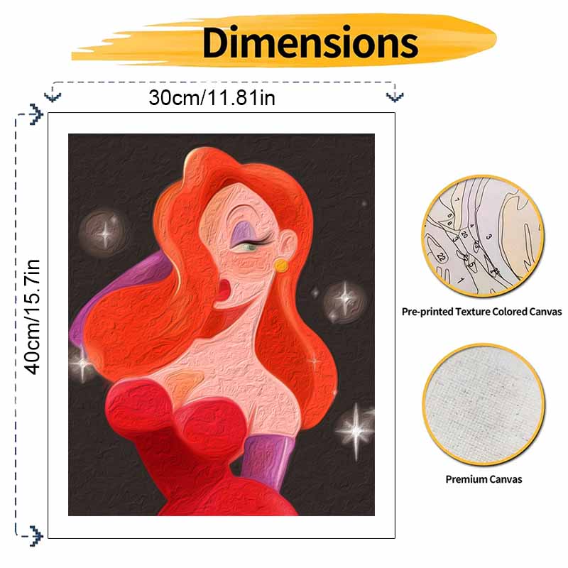 Jessica Rabbit Digital Oil Painting Art Kit Hand Painted Home Decor