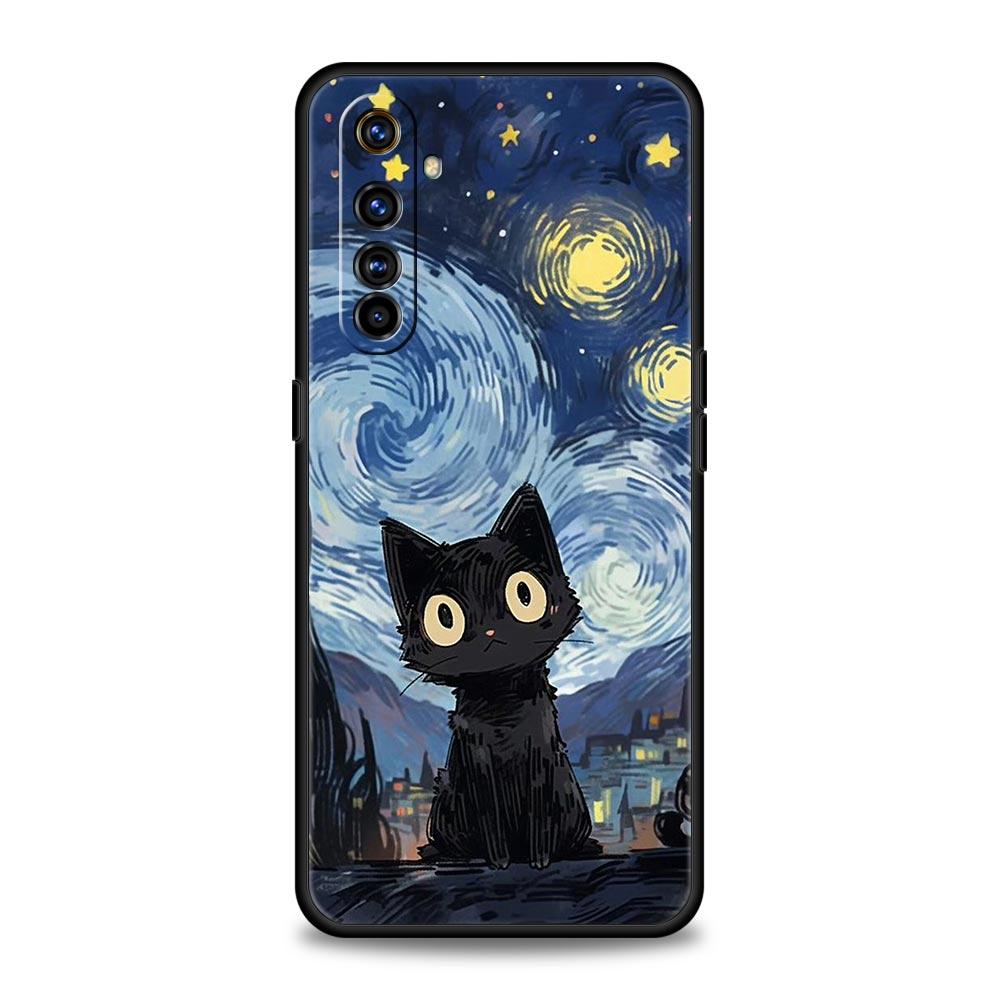 Phone Case For Realme 12 11 10 9 8 5G 7 6 GT5 GT3 GT2 Pro Plus C21 C11 C25 C35 For Realme GT Neo 2 3 3T 5 Cover Cat-Printed