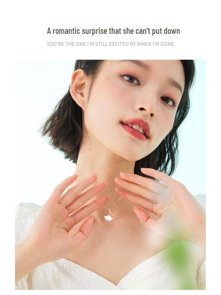 Ginkgo S925 Sterling Silver Fortune Necklace for Women - Elegant, Durable, Non-Fading Jewelry