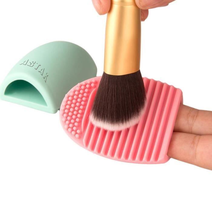 Nettoyant pinceau de maquillage - ASTAK - 2PCS - Silicone - Couleurs variées - Taille 5x7x3cm