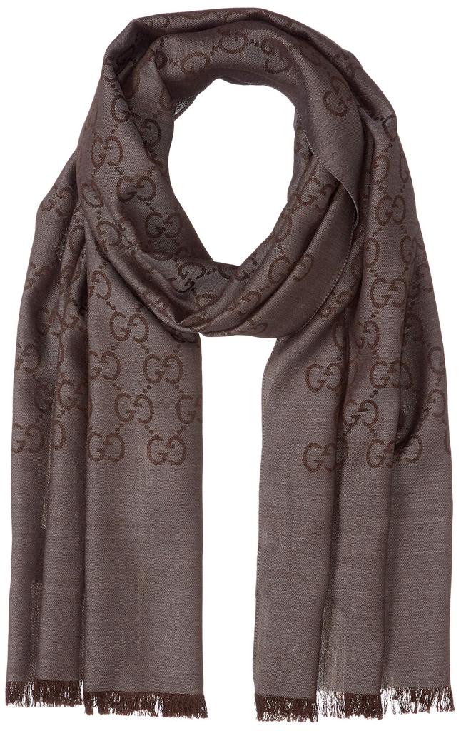 GUCCI GG Pattern Scarf 3G646 Light (165904 1264), 70% Wool, 30% Silk, Brown, Japan, ¥45,180 (Free Size) [Used]