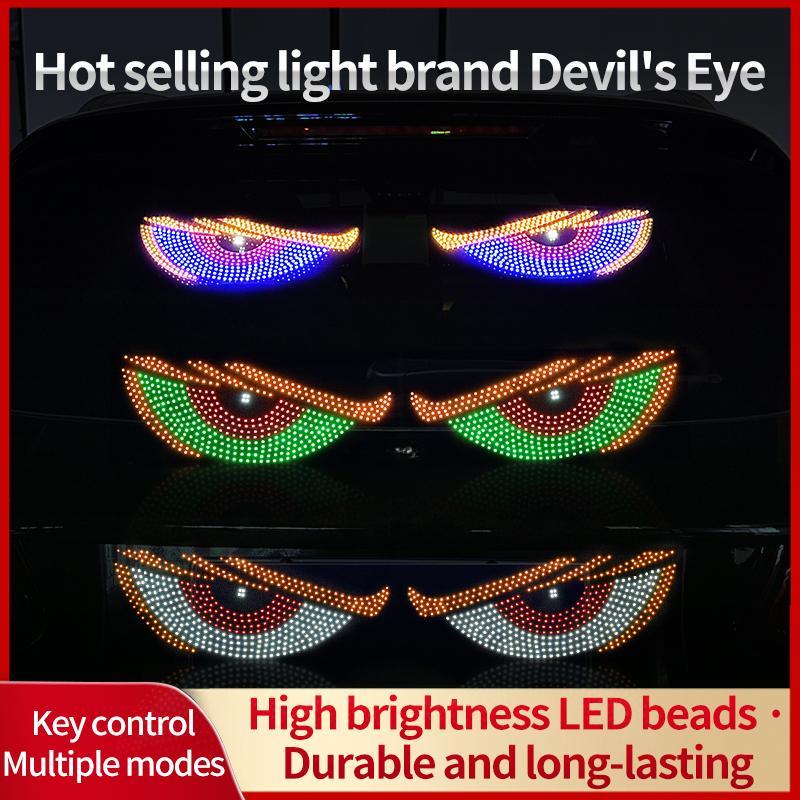 2 Stück Dynamisches Big Devil Eyes Licht für LKW Flexible LED-Anzeige für Autoscheibe LED LKW Dekorlicht